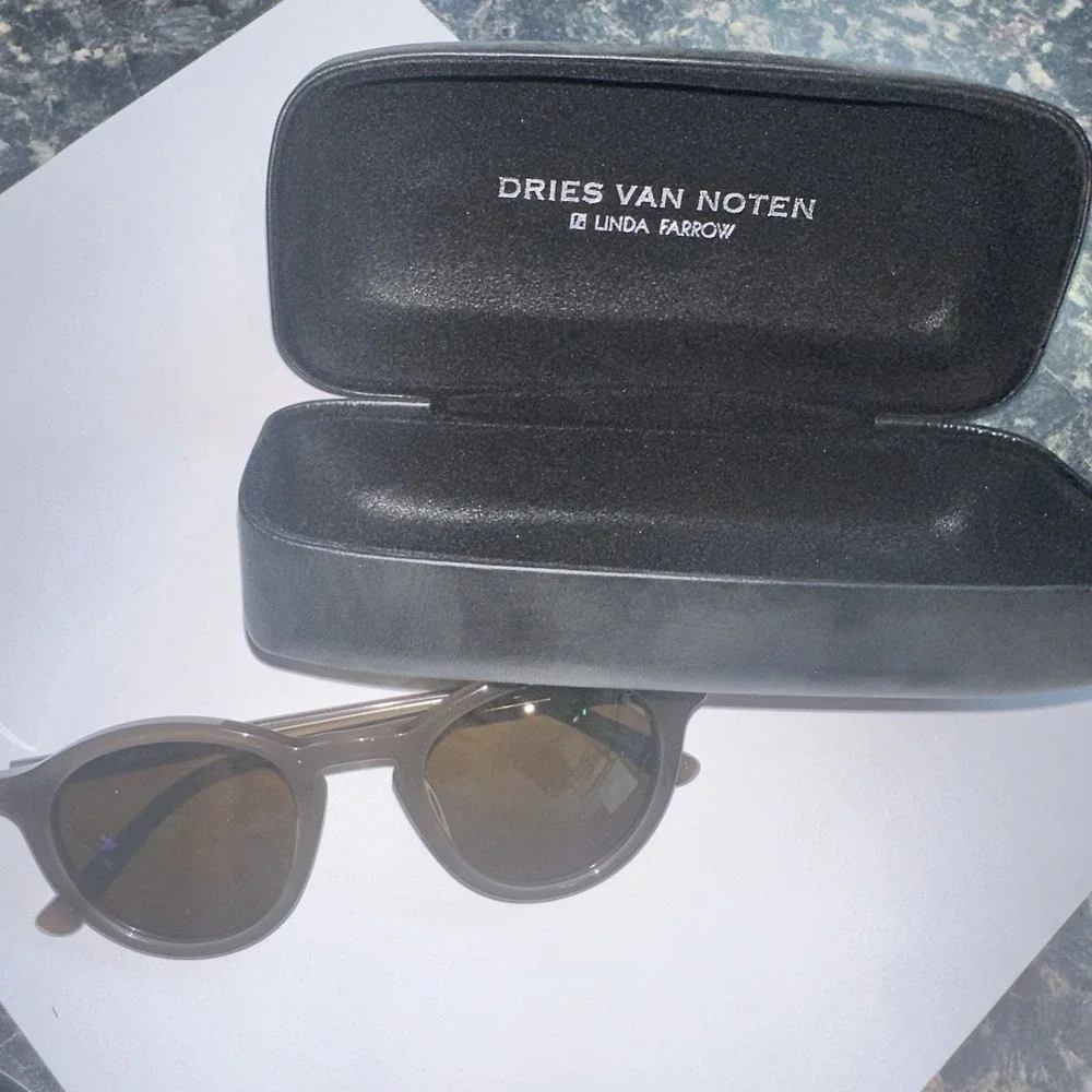 Dries Van Noten Linda Farrow Edition  DVN/144Sunglasses Powder Grey Brush Silver